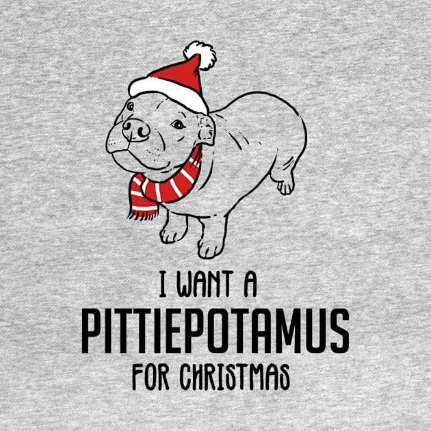 Funny Christmas Pitbull, Pittiepotamus for Christmas by sockdogs